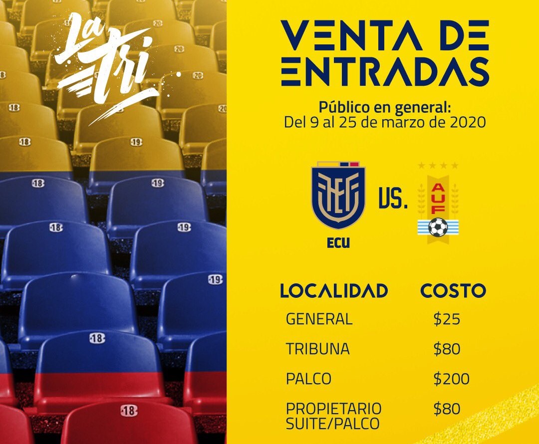 Arrancó la venta de entradas para Ecuador vs Uruguay Radio Rumba Network